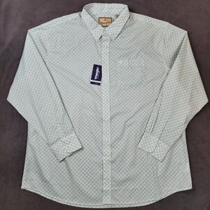 Wrangler Shirt Mens 3XL Tall Button Up Long Sleeve Geometric Print Western